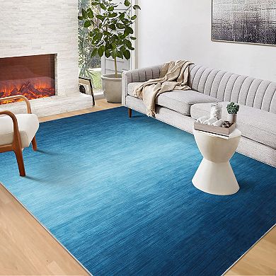 Glowsol Machine Washable Ombre Abstract Area Rug Indoor Modern Throw Carpet
