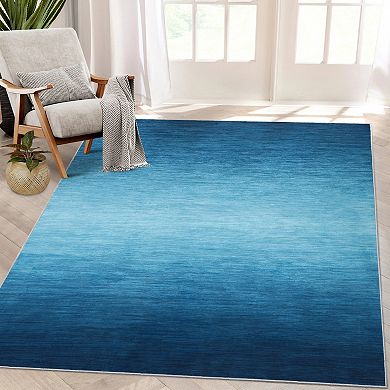 Glowsol Machine Washable Ombre Abstract Area Rug Indoor Modern Throw Carpet