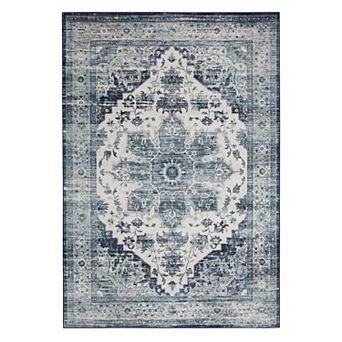 Garvee Soft Washable Floral Rug Vintage Distressed Home Decor Carpet