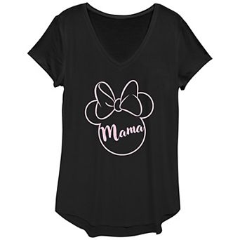 Disney's Minnie Mouse Women's Mama V-Neck Graphic Tee