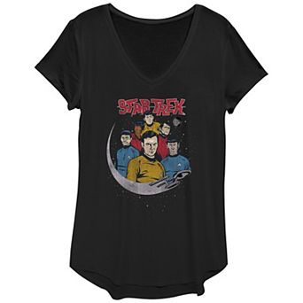 Juniors' Star Trek Classic Poster V-Neck Graphic Tee