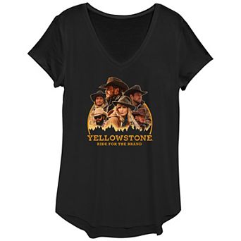 Juniors' Yellowstone Ride For The Brand V-Neck Graphic Tee