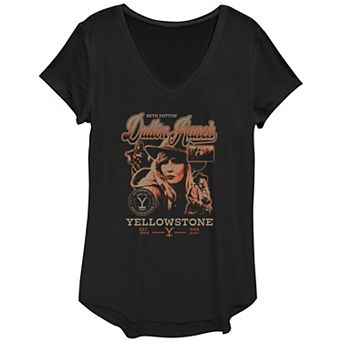 Juniors' Yellowstone Beth Dutton Poster V-Neck Graphic Tee