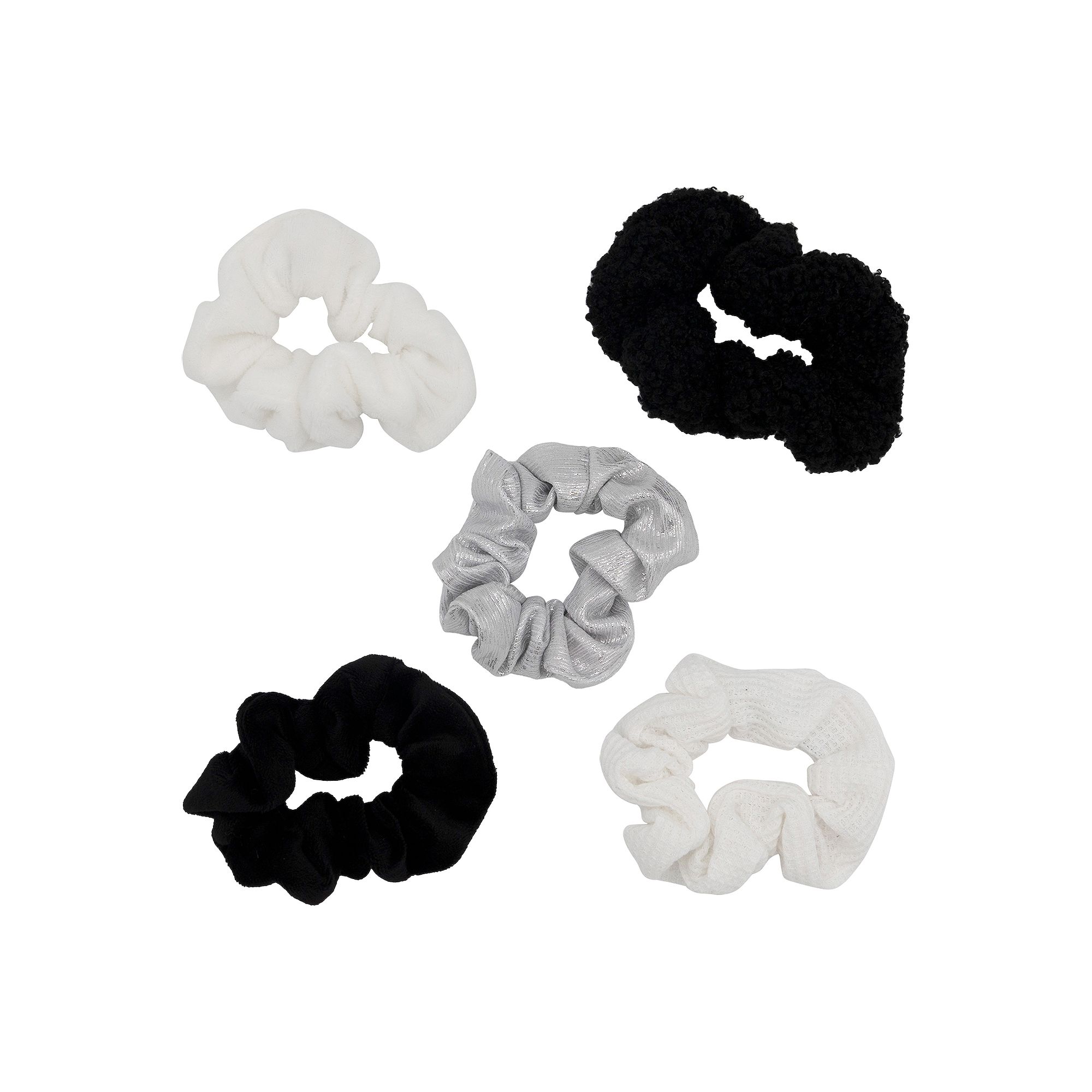 Girls Limited Too 5-Pack Twister Hair Ties, Black White