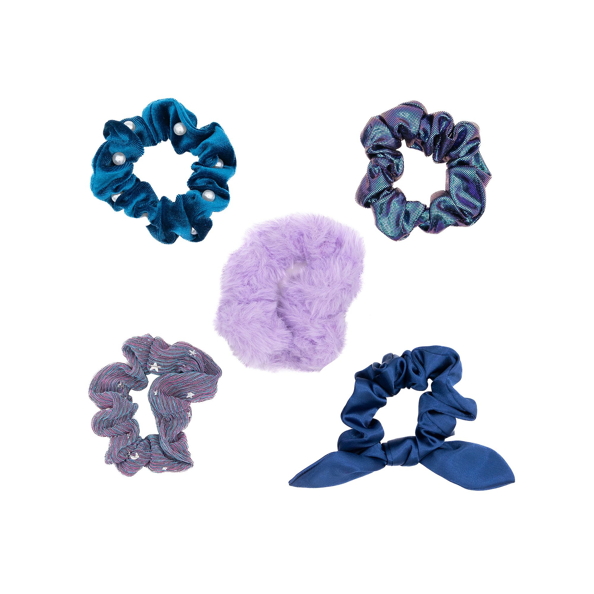 Girls Limited Too 5-Pack Twister Hair Ties, Blue Purple
