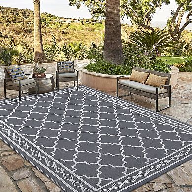 Glowsol Outdoor Reversible Rugs Moroccan Straw Rug For Camping