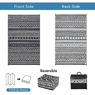 Glowsol Outdoor Reversible Rug Plastic Straw Carpet For Patio Camping Picnic Beach