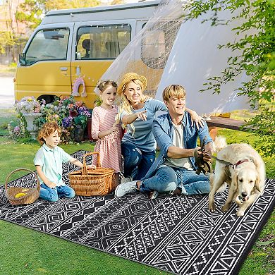 Garvee Outdoor Reversible Rug Plastic Straw Carpet for Patio Camping Picnic Beach