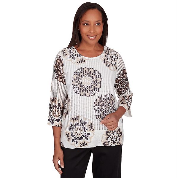 Women's Alfred Dunner Medallion Textured Top