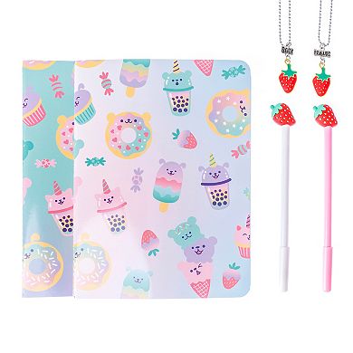 Pulsar BFF Journal Set with Llama and Strawberry Necklaces