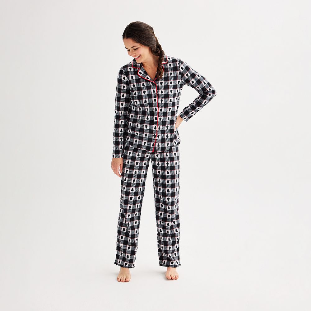 Women's Jammies For Your Families® Winter Plaid Notch Pajama Top ...