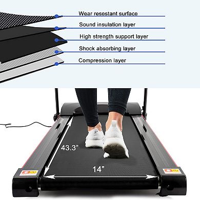 Folding Treadmill With Incline 2.5hp 12km/h Electric Treadmill For Home Foldable