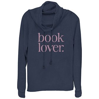 Women's Book Lover Cowlneck Graphic Lightweight Long Sleeve