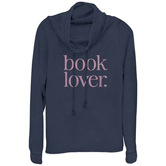Women's Book Lover Cowlneck Graphic Lightweight Long Sleeve
