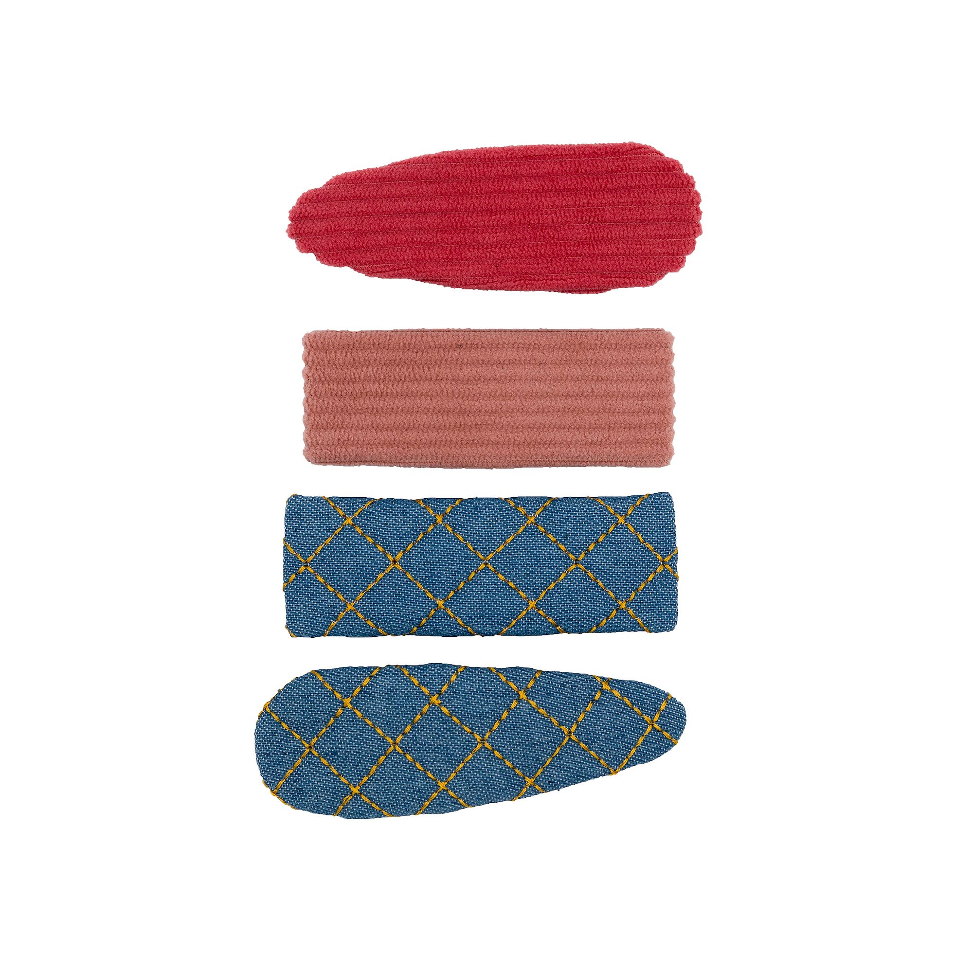 Girls Limited Too 4-Piece Snap Clips, Corduroy