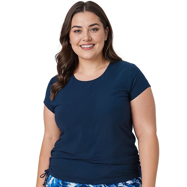 Women's Cap Sleeve Pleated Top - Aqua