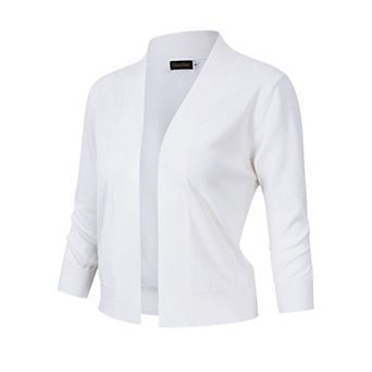 Women’s 3/4 Sleeve Cropped Cardigan Sweaters Open Front Knit Short Bolero Shrugs