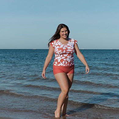 Women's 2in1 Adjustable Sleeve Swim Top