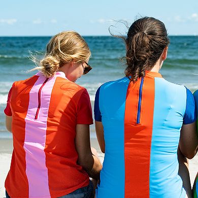 Women's Mock Neck Color Block Rash Guard