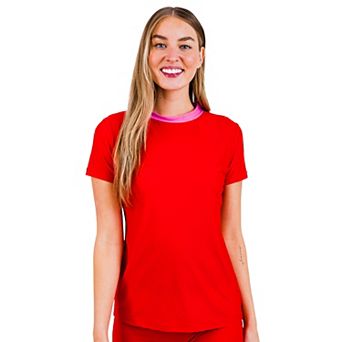 Women's Mock Neck Color Block Rash Guard