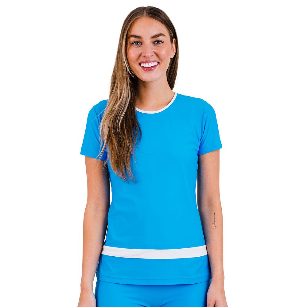 Women's Short Sleeve Color Block Rash Guard