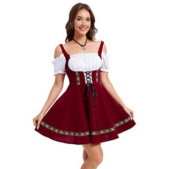 Womens Dress One Pieces Costumes for Traditional Carnival Halloween Midi Dress