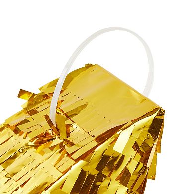 Small Gold Foil Moon Pull Strings Pinata For Birthday, Gender Reveal 17x11x3"