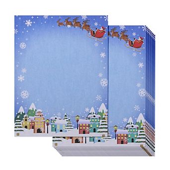 96 Sheet Christmas Stationary Paper 8.5 X 11 For Printer Writing Letters, Santa