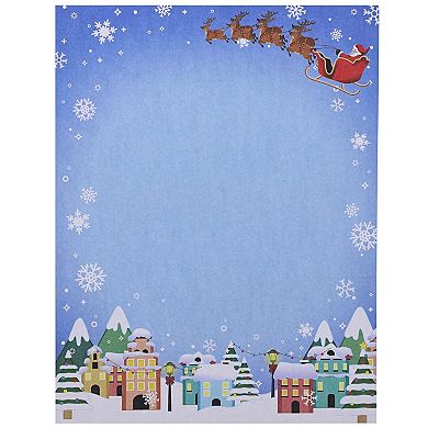96 Sheet Christmas Stationary Paper 8.5 X 11 For Printer Writing Letters, Santa