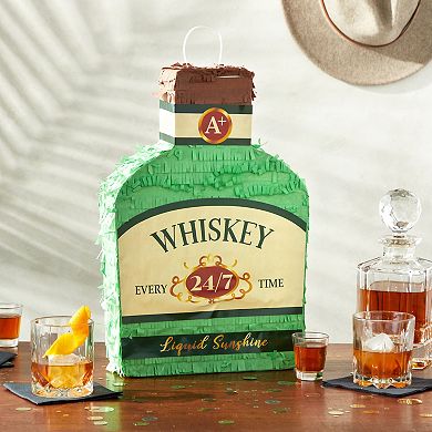 Alcohol Bottle Pinata, Whiskey Birthday Decorations For Men, 16.5 X 11 In
