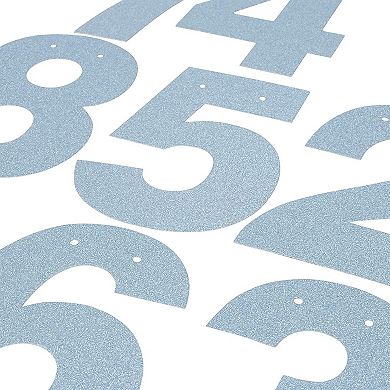 126 Pack Blue Glitter Letters, Custom Banner Kit, A-z, 0-9, Hearts, Stars