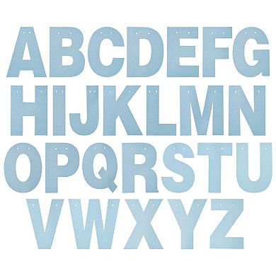 126 Pack Blue Glitter Letters, Custom Banner Kit, A-z, 0-9, Hearts, Stars