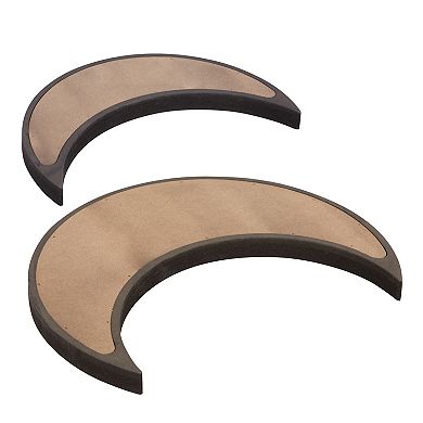 2 Piece Wood Crystal Display Tray For Crystals, Rustic Home Decor, Dark Brown