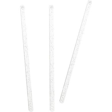 Silver Glitter Swizzle Sticks For Cocktails (7 Inches, Pack Of 150)