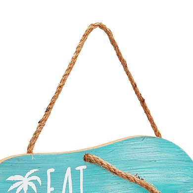 2 Pack Wall Ornament For Beach Home Decor, Eat, Sleep, Beach, Repeat, 10 X 23 In