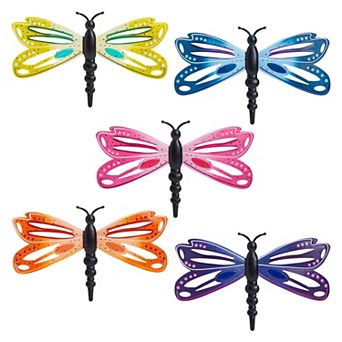 5 Colorful 3d Dragonfly Wall Decor For Patio, Porch, Garden, Kitchen (15.6x10")