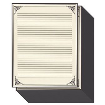 96 Sheets Vintage Lined Paper With Antique Border For Writing Letters, 8.5 X 11"