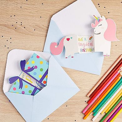 24-Pack Unique and Fun Tri-Fold Kids Happy Birthday Cards with Envelope