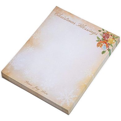 100 Sheets Christmas Stationary Paper For Printer, Letterhead, 8.5x11, Faithful