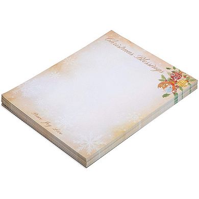 100 Sheets Christmas Stationary Paper For Printer, Letterhead, 8.5x11, Faithful