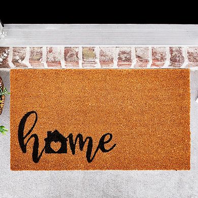 Natural Coir Door Mats Outdoor, Welcome Doormat, Heart Home (17 X 30 Inches)