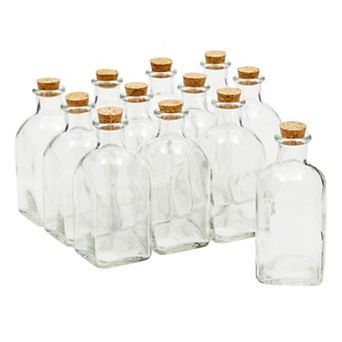 12 Pack Clear Glass Bottles With Cork Lids, Tiny 4 Oz Vintage Style Potion Vases