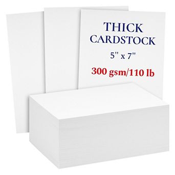 200 Sheets 5x7 110 Lb/300 Gsm Cover Thick Cardstock (white)