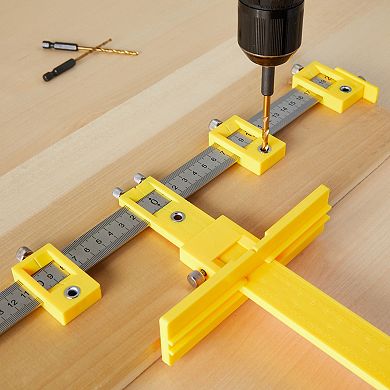 Cabinet Hardware Jig Adjustable Punch Locator Handle Template Tools Drill Guide