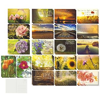 40 Pack Blank 4x6 Bible Verse Postcards, Inspirational Quotes From Scripture