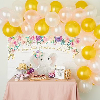 80x Baby Shower Photobooth Backdrop Pink Elephant Balloon Kit For Girls
