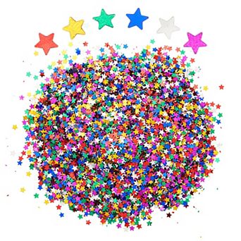 7 Ounces Rainbow Colored Star Confetti for Table, Metallic Foil (0.1 In)