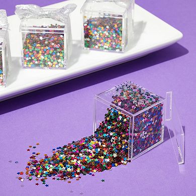7 Ounces Rainbow Star Confetti For Table, Metallic Foil For Birthday (0.1 In)