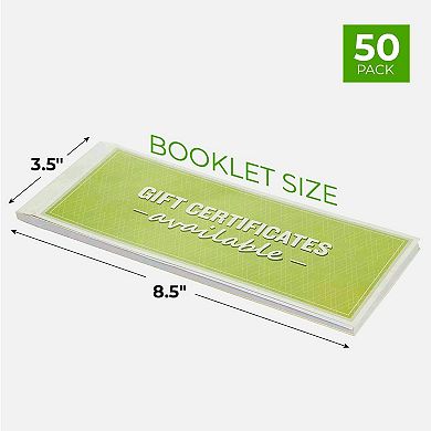 50 Sheet Gift Certificate Paper Coupon Book For Small Businesses, 8.5 X 3.5 Inch