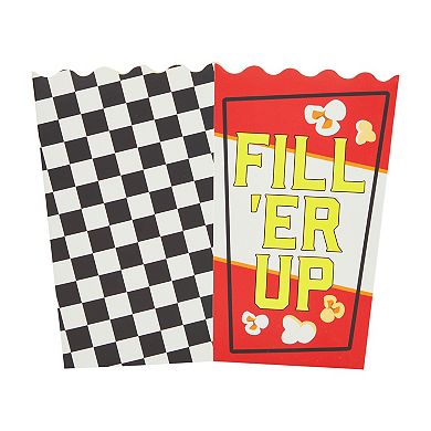 50 Pack 20 Oz Race Car Popcorn Boxes For Birthday Decorations, 3 X 6 In